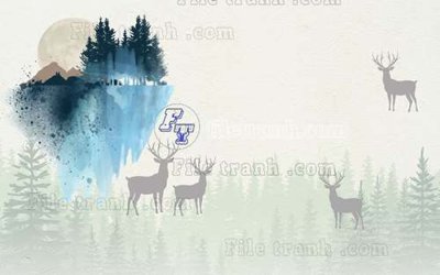 Tải file gốc File tranh gốc dán tường hươu nai sừng K47097 (in không vỡ ảnh)