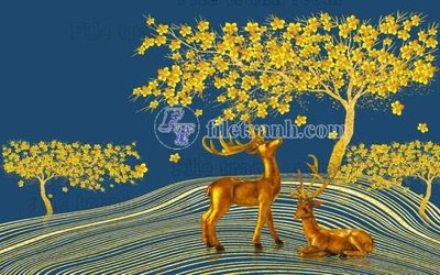Tải file gốc File tranh gốc dán tường hươu nai sừng K47148 (bản PSD) chỉnh sửa được