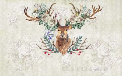 File in ấn chuyên nghiệp File tranh gốc dán tường hươu nai sừng K47166 (file gốc)