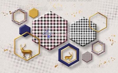 File tranh File tranh gốc dán tường hươu nai sừng K47167 (bản gốc) in lụa 3D