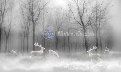 File ảnh gốc File tranh gốc dán tường hươu nai sừng K47169 không vỡ nét