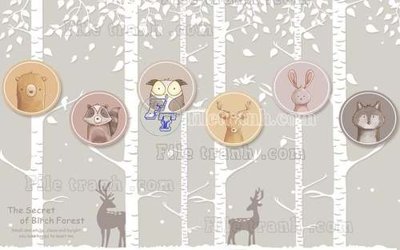 Tải file File tranh gốc dán tường hươu nai sừng K47181 (ảnh gốc) file TIFF