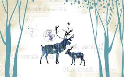 Tải về file gốc File tranh gốc dán tường hươu nai sừng K47187 (chuẩn in ấn)
