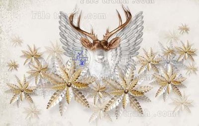 Download file gốc File tranh gốc dán tường hươu nai sừng K47233 (in mica) trong suốt