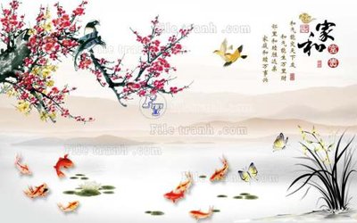 File gốc File tranh gốc tranh tường hoa 3d đẹp K48015 (PNG) trong suốt (transparent)