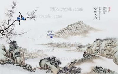File tranh File tranh gốc tranh tường hoa 3d đẹp K48020 (file gốc) chủ đề phong thủy