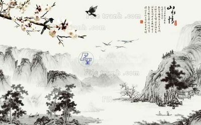 File ảnh File tranh gốc tranh tường hoa 3d đẹp K48022 (gốc) cho trang trí nhà hàng