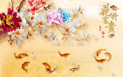 Tải về hình ảnh gốc File tranh gốc tranh tường hoa 3d đẹp K48067 sắc nét