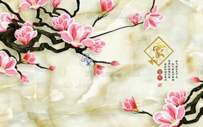 Ảnh gốc File tranh gốc tranh tường hoa 3d đẹp K48074 (độ nét cao) in tráng gương