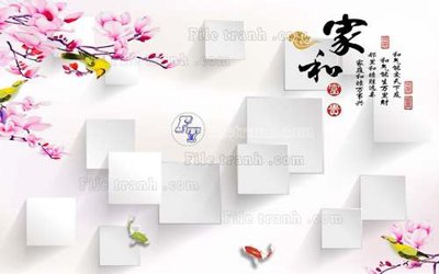 File gốc File tranh gốc tranh tường hoa 3d đẹp K48087 (Filetranh.com) File tranh gốc tranh tường hoa 3d đẹp K48087