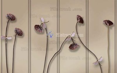 File gốc File tranh gốc tranh tường hoa 3d đẹp K48098 (in tráng gương) ốp tường