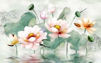File ảnh File tranh gốc tranh tường hoa 3d đẹp K48099 (gốc) in PP, decal