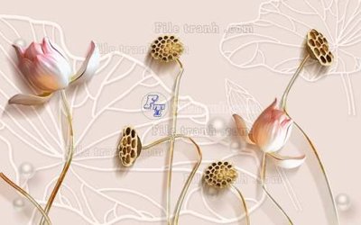 Tải file File tranh gốc tranh tường hoa 3d đẹp K48117 (PSD) cho in tranh 3D