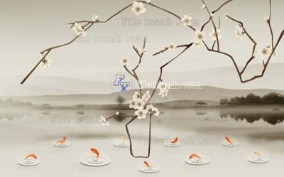 File PSD in ấn File tranh gốc tranh tường hoa 3d đẹp K48124 (chất lượng cao)