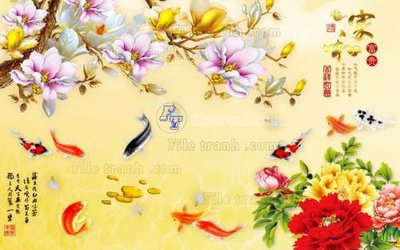 File gốc File tranh gốc tranh tường hoa 3d đẹp K48140 (Filetranh.com) File tranh gốc tranh tường hoa 3d đẹp K48140
