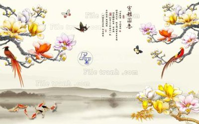 Tải file gốc File tranh gốc tranh tường hoa 3d đẹp K48142 (in khổ lớn) không mờ