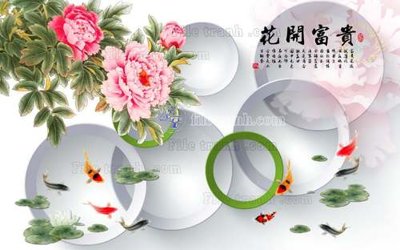 Download file gốc File tranh gốc tranh tường hoa 3d đẹp K48161 (in mica) trong suốt