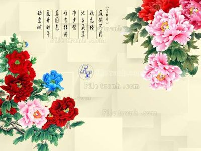 Download file gốc File tranh gốc tranh tường hoa 3d đẹp K48164 (in mica) logo