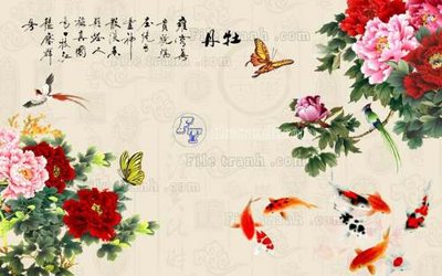 File gốc File tranh gốc tranh tường hoa 3d đẹp K48167 (in mica) làm quà tặng