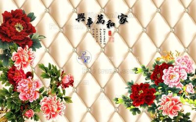 File gốc File tranh gốc tranh tường hoa 3d đẹp K48176 (in lụa) hoa văn cổ điển