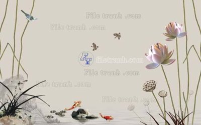 File tranh File tranh gốc tranh tường hoa 3d đẹp K48235 (gốc) chủ đề động vật