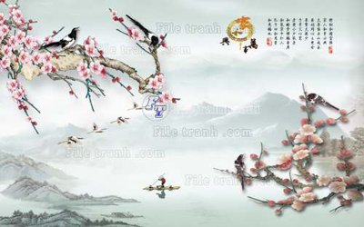 Tải file tranh gốc File tranh gốc tranh tường hoa 3d đẹp K48253 chất lượng cao