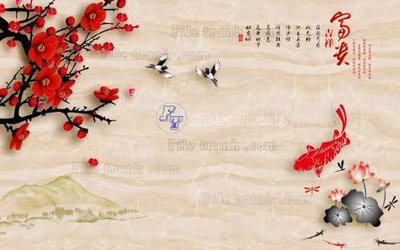 Tải file File tranh gốc tranh tường hoa 3d đẹp K48262 (gốc) chủ đề hoa sen