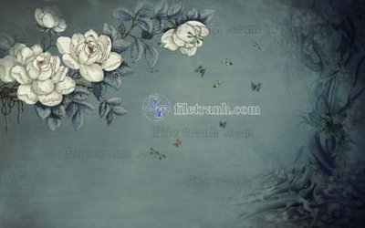 File gốc File tranh gốc tranh tường hoa 3d đẹp K48328 (in 3D) cho trang trí