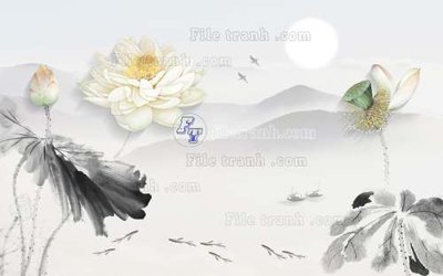 File tranh File tranh gốc tranh tường hoa 3d đẹp K48376 (bản gốc) trang trí văn phòng