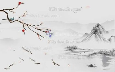 Ảnh gốc File tranh gốc tranh tường hoa 3d đẹp K48430 (nét căng) in mica