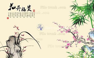 File in mica File tranh gốc tranh tường hoa 3d đẹp K48451 (ảnh gốc) đẹp