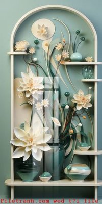 File in trần File gốc in tranh tổng hợp K50898 (file gốc) hoa văn 3D