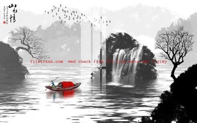 File tranh File gốc in tranh nền tường tổng hợp K55488 (gốc) phong cách tối giản