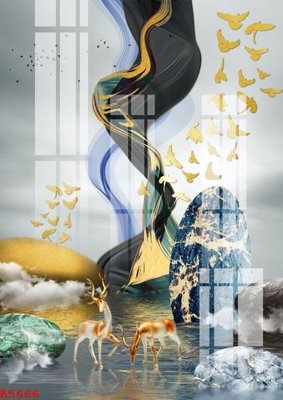 File in trần File gốc in tranh tổng hợp K5666 (bản gốc) mây trời