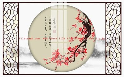 Download file gốc File gốc in tranh nền tường tổng hợp K57474 (in lụa) hoa lá