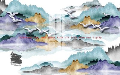 File gốc File gốc in tranh nền tường tổng hợp K57532 (in lụa) tranh phong thủy