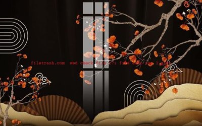 File gốc File gốc in tranh nền tường tổng hợp K57791 (in lụa) họa tiết 3D