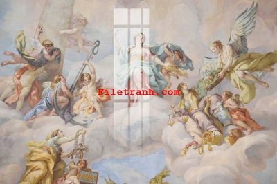 File tranh File gốc in tranh nền tường tổng hợp K61400 (ảnh gốc) in trần 3D