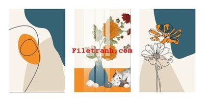 File gốc File gốc in tranh nền tường tổng hợp K62400 (in lụa) chi tiết cao