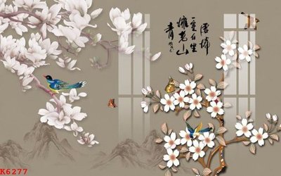 Download file gốc File gốc in tranh tổng hợp K6277 (in lụa) hoa lá