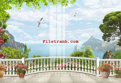 File gốc File gốc in tranh nền tường tổng hợp K63566 (in lụa) họa tiết 3D