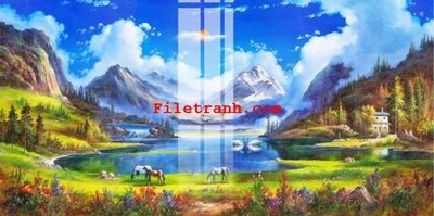 Tải file File gốc in tranh nền tường tổng hợp K64254 (PSD) cho in tranh kính