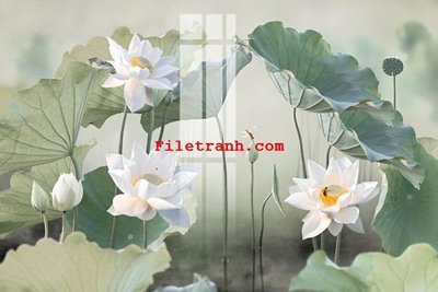 File gốc File gốc in tranh nền tường tổng hợp K64504 (in lụa) chi tiết cao