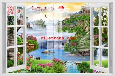 Download file gốc File gốc in tranh nền tường tổng hợp K65460 (in lụa) nghệ thuật