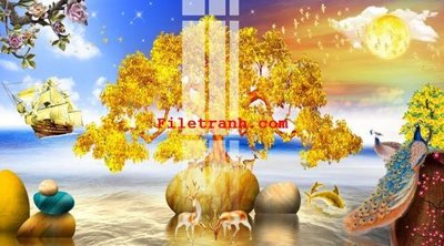 File tranh File gốc in tranh nền tường tổng hợp K65483 (file gốc) chuẩn màu in