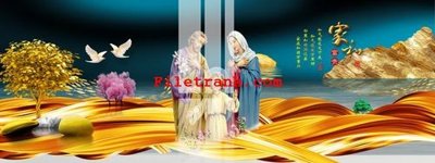 File gốc File gốc in tranh nền tường tổng hợp K65618 (in lụa) tranh phong thủy