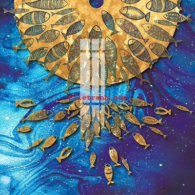 File in trần File gốc in tranh nền tường tổng hợp K65805 (bản gốc) trời sao