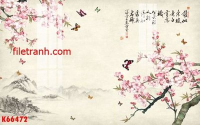 Download file gốc File gốc in tranh nền tường tổng hợp K66472 (in lụa) hoa lá