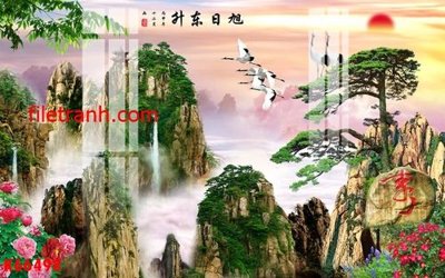 Hình ảnh file gốc in trần nhà File gốc in tranh nền tường tổng hợp K66498