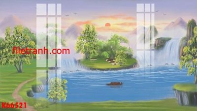File in trần File gốc in tranh nền tường tổng hợp K66521 (file gốc) phong thủy